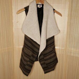 Jolt Wool Blend Blanket Vest Faux Sherpa Collar